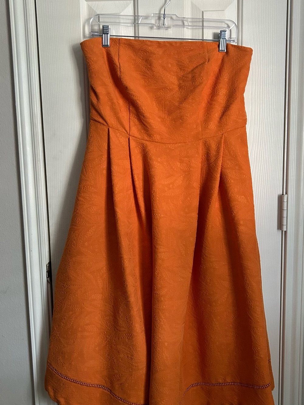 Eva Mendes Strapless Orange A-Line Dress